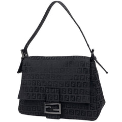 フェンディ ズッキーノ柄 ショルダーバッグ ハンドバッグ ワンショルダー マンマバゲット ショルダーバッグ キャンバス ブラック 8BR001 レディース 【中古】brbag