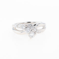 メレダイヤ デザインリング プラチナ 指輪 リング 15号 Pt900 ダイヤモンド レディース 【中古】nbjwl