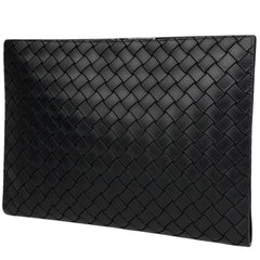 ボッテガヴェネタ イントレチャート クラッチバッグ 編み込み ナッパ クラッチバッグ レザー ブラック レディース 【中古】brbag