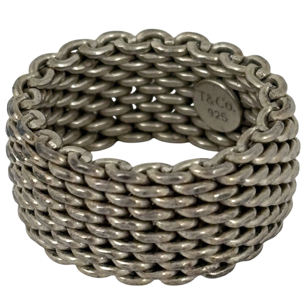 ティファニー サマセット メッシュ リング 指輪 リング 12.5号 シルバー925 シルバー レディース 【中古】bracc