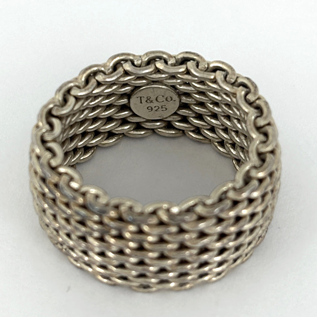 ティファニー サマセット メッシュ リング 指輪 リング 12.5号 シルバー925 シルバー レディース 【中古】bracc
