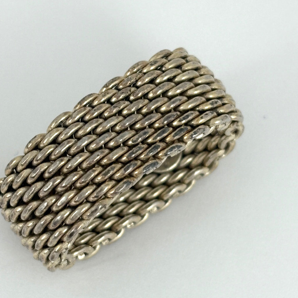 ティファニー サマセット メッシュ リング 指輪 リング 12.5号 シルバー925 シルバー レディース 【中古】bracc