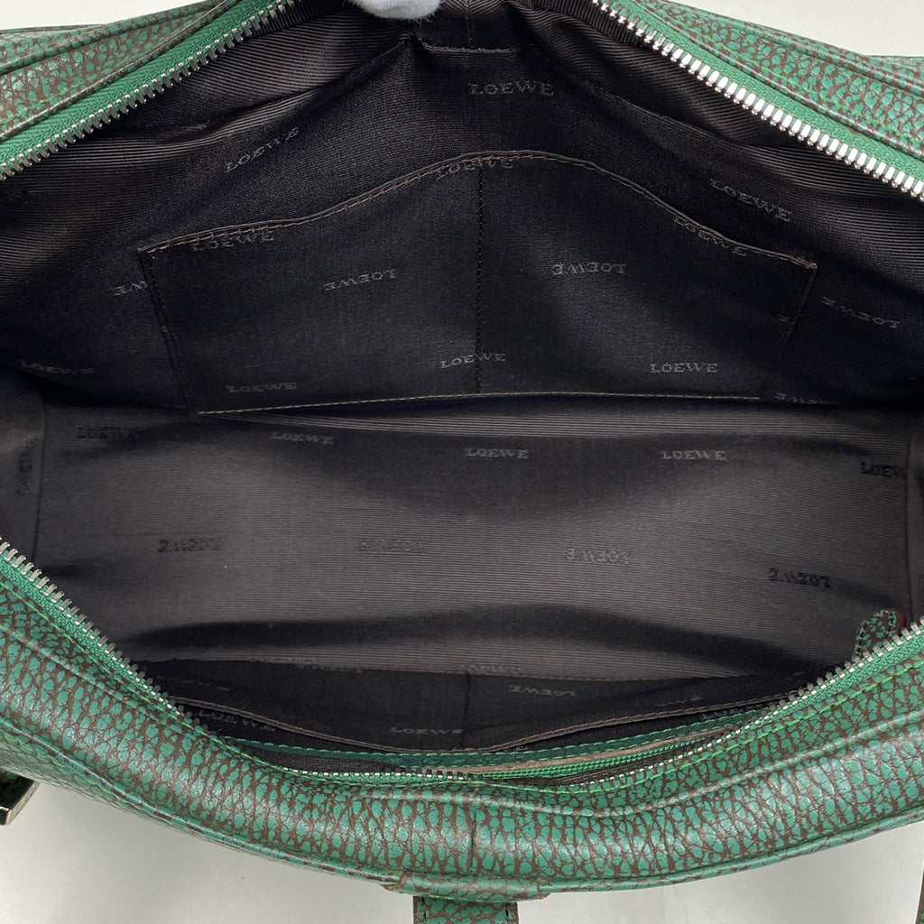 ロエベ センダ ハンドバッグ ロゴ ショルダーバッグ ハンドバッグ レザー グリーン レディース 【中古】brbag