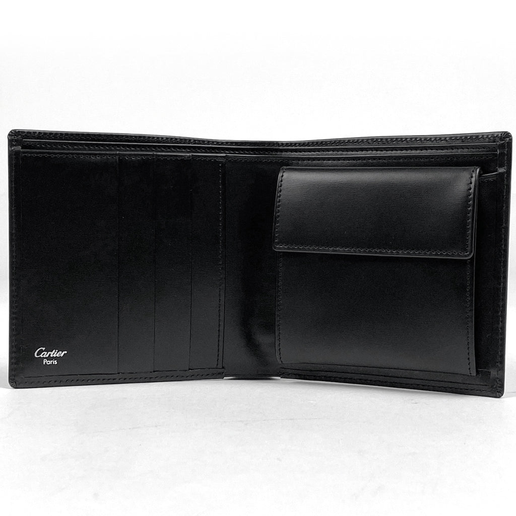 カルティエ マストライン 二つ折り財布 マストドゥ 二つ折り財布 レザー ブラック レディース 【中古】brbag