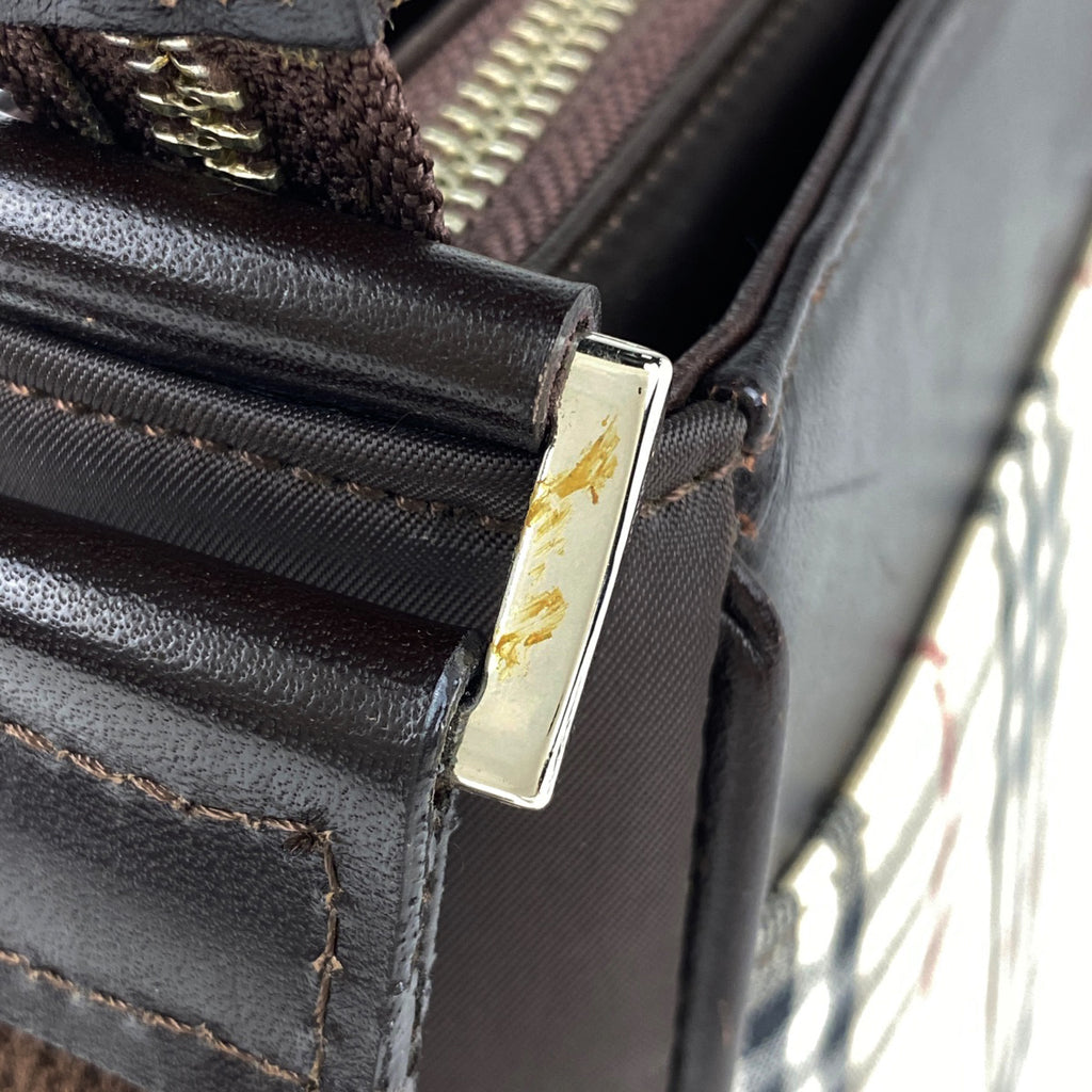 バーバリー ロゴ ショルダーバッグ チェック柄 ショルダーバッグ キャンバス ベージュ レディース 【中古】brbag