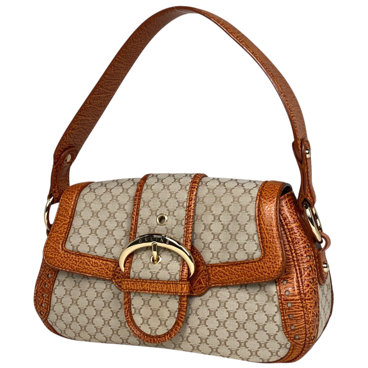 CELINE セリーヌ ハンドバッグ 茶系(総柄) - 4501825E0064 中古・古着通販】CELINE (セリーヌ) ハンドバッグ ブラウン