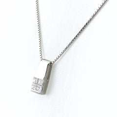 メレダイヤ デザインネックレス WG ホワイトゴールド ペンダント ネックレス K18 WG ダイヤモンド レディース 【中古】nbjwl