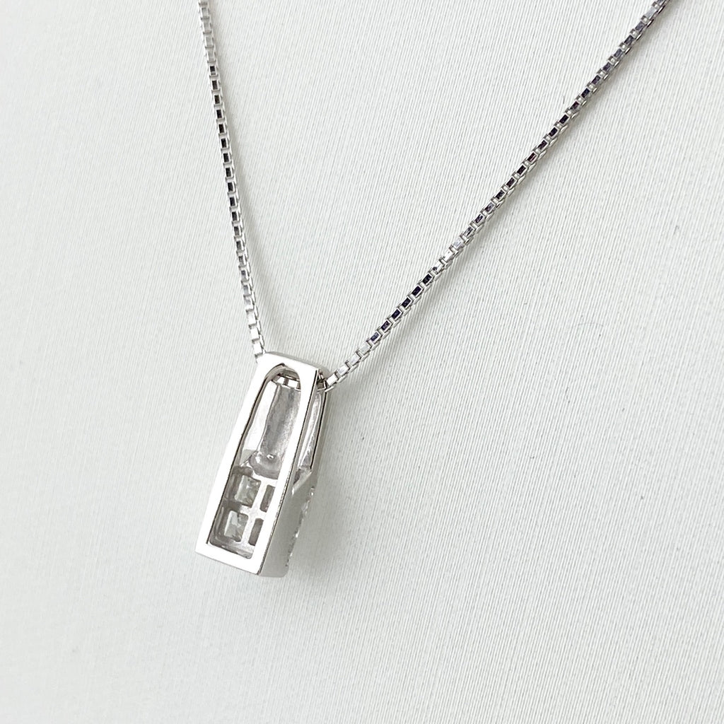 メレダイヤ デザインネックレス WG ホワイトゴールド ペンダント ネックレス K18 WG ダイヤモンド レディース 【中古】nbjwl