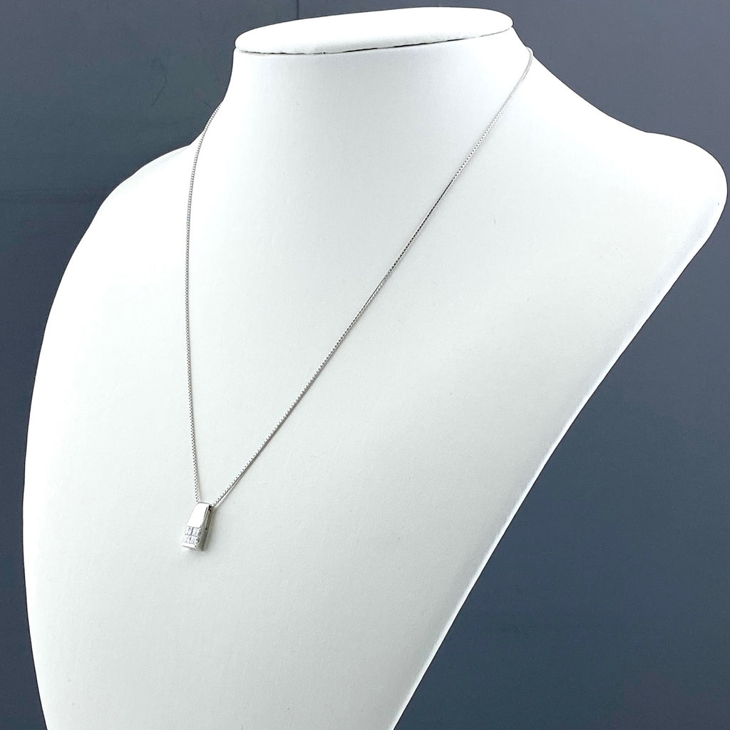 メレダイヤ デザインネックレス WG ホワイトゴールド ペンダント ネックレス K18 WG ダイヤモンド レディース 【中古】nbjwl