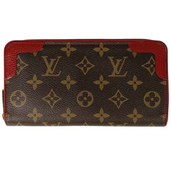 ルイ・ヴィトン ジッピー ウォレット レティーロ 札入れ 小銭入れ ラウンドファスナー 長財布 モノグラム ブラウン スリーズ(レッド) M61854 レディース 【中古】brbag