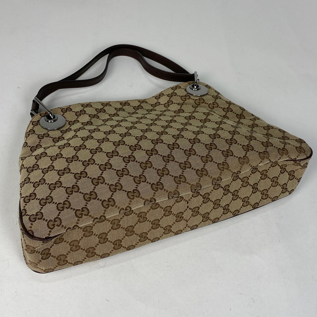 グッチ GG柄 トートバッグ ハンドバッグ トートバッグ GGキャンバス ベージュ ブラウン 121023 【中古】brbag