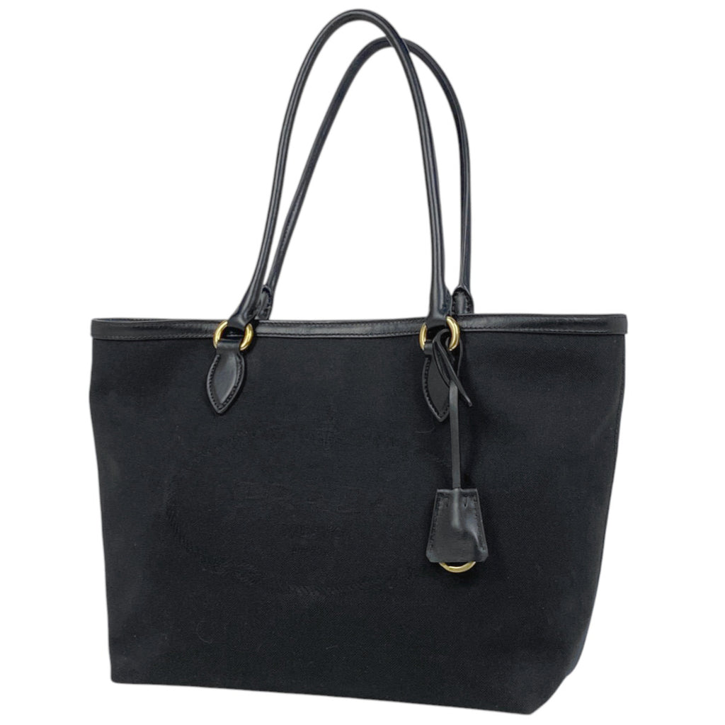 プラダ ロゴ ジャガード トートバッグ ショルダーバッグ トートバッグ キャンバス ネロ(ブラック) レディース 【中古】brbag
