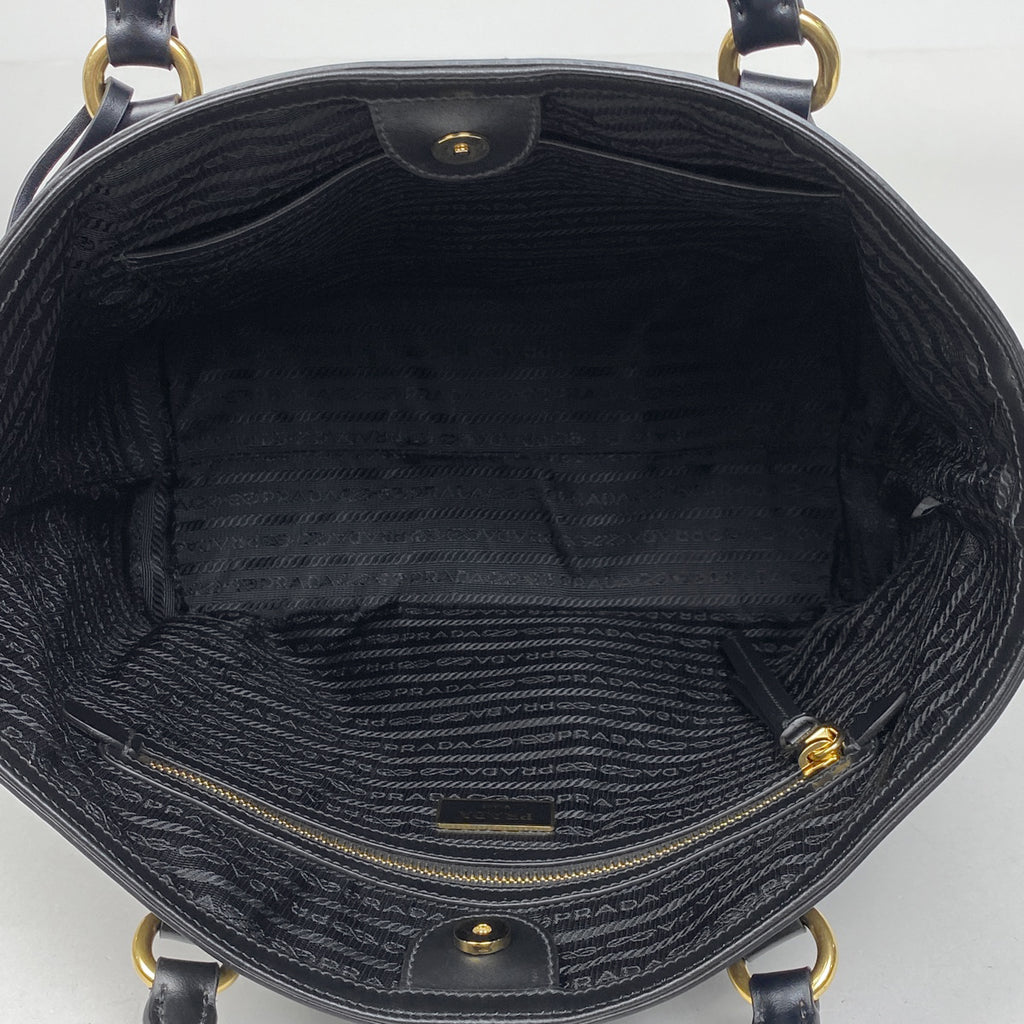 プラダ ロゴ ジャガード トートバッグ ショルダーバッグ トートバッグ キャンバス ネロ(ブラック) レディース 【中古】brbag