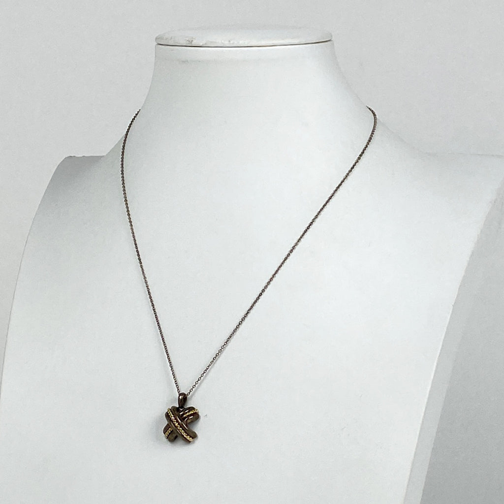 ティファニー シグネチャー ネックレス ペンダント クロス ネックレス シルバー925 シルバー ゴールド レディース 【中古】bracc