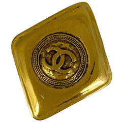 シャネル ココマーク ブローチ ひし形 スクエア ブローチ GP ゴールド レディース 【中古】bracc