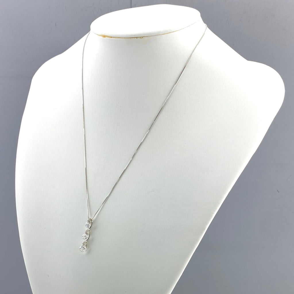 メレダイヤ デザインネックレス プラチナ ペンダント ネックレス Pt900 Pt850 ダイヤモンド レディース 【中古】nbjwl
