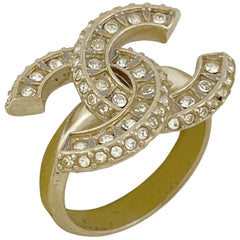 シャネル ココマーク ラインストーン リング CC 指輪 リング 9号 GP ゴールド レディース 【中古】bracc