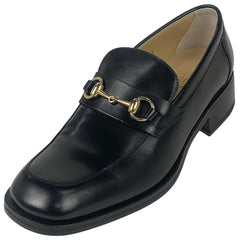 グッチ ホースビット ローファー ビジネスシューズ 靴 ローファー レザー ブラック メンズ 【中古】brbag