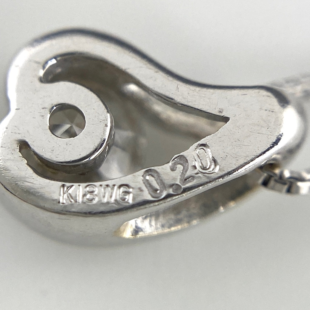 メレダイヤ デザインネックレス WG ホワイトゴールド ペンダント ネックレス K18 WG ダイヤモンド レディース 【中古】nbjwl