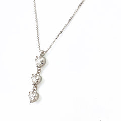 ハートモチーフ デザインネックレス WG ホワイトゴールド ペンダント メレダイヤ ネックレス K18 WG ダイヤモンド レディース 【中古】nbjwl