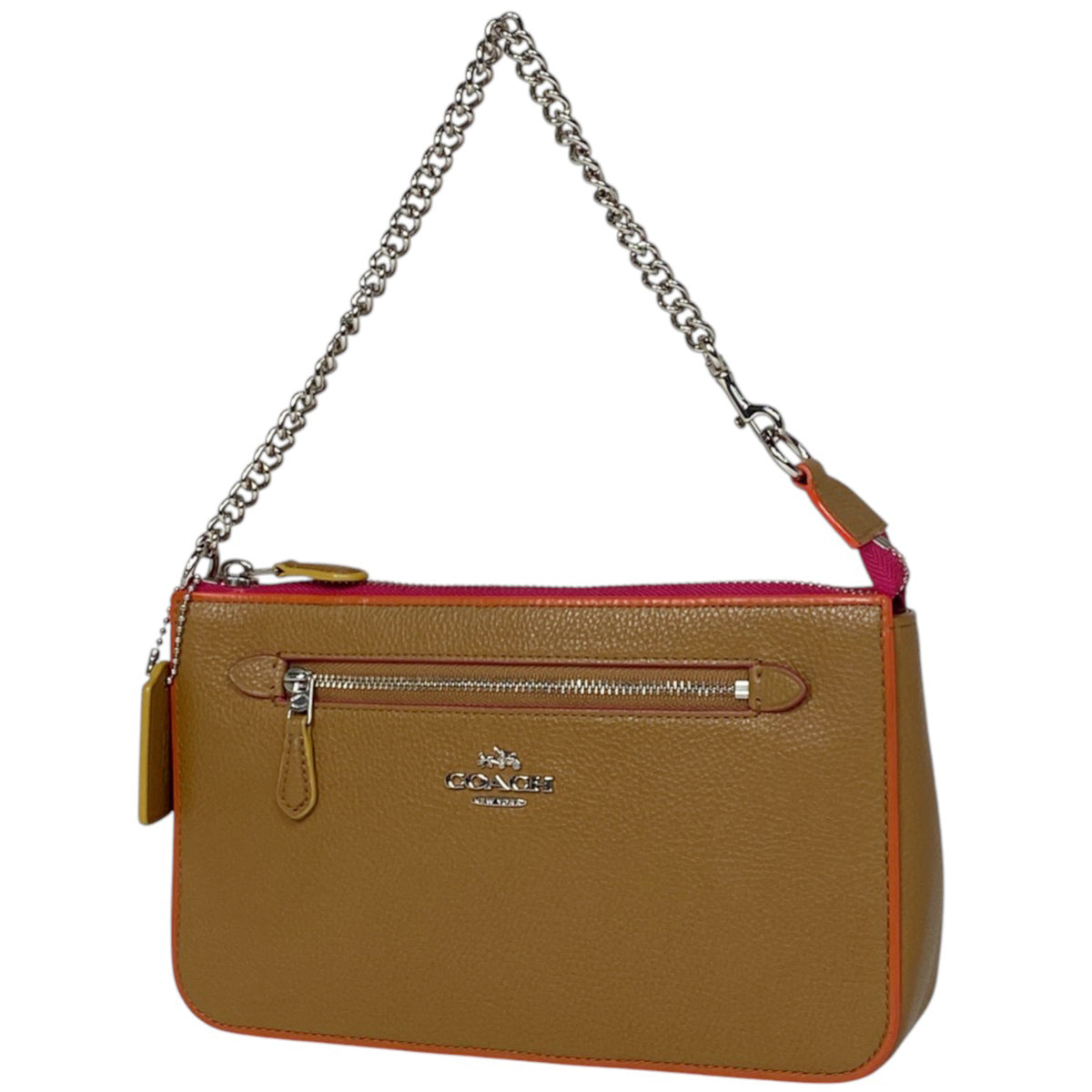 未使用級　コーチ　ハンドバッグ　アクセサリーポーチ　ナイロン　ファー　肩掛け◎ 超美品】COACH コーチ アクセサリーポーチ ハンドバッグ ワン