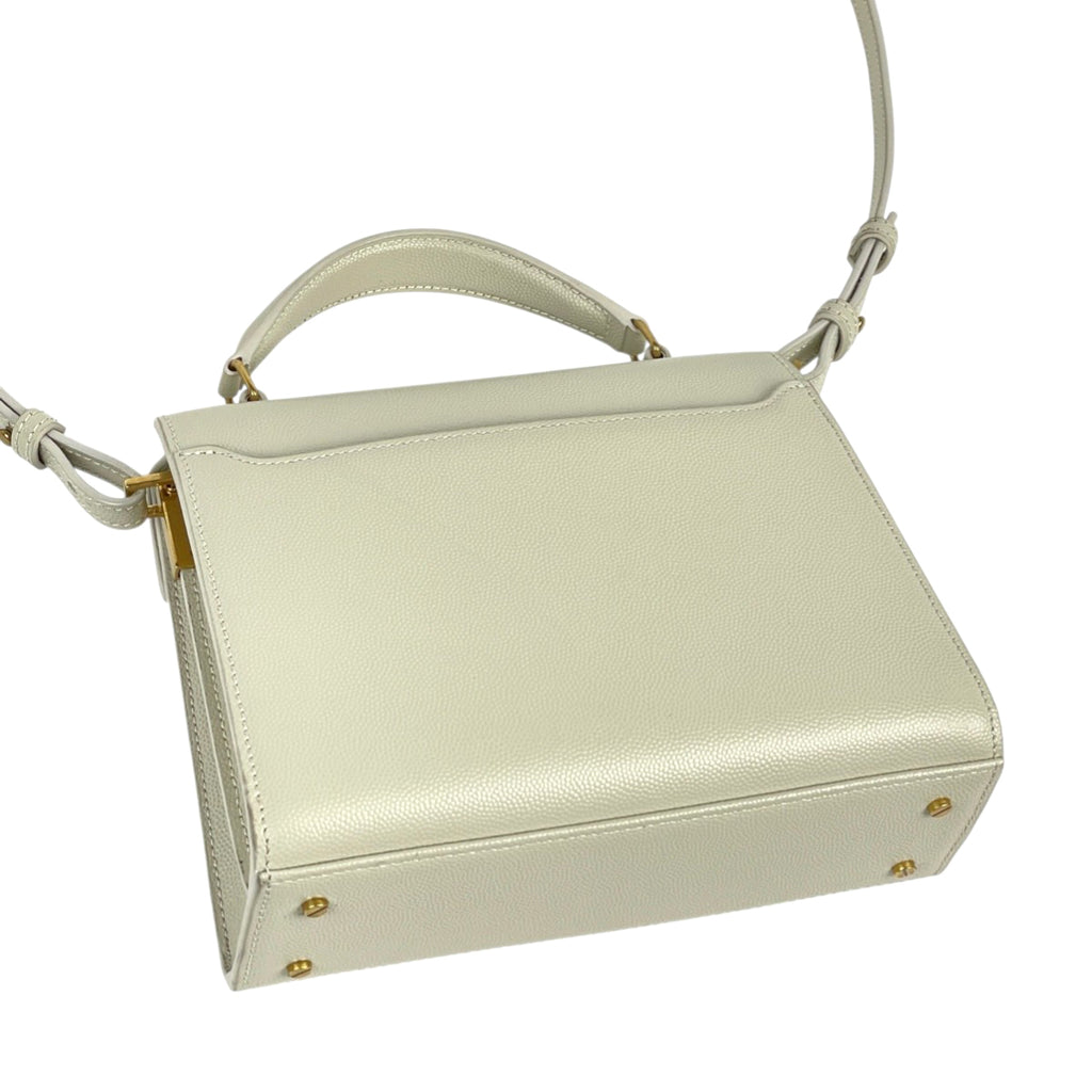 イヴ・サンローラン カサンドラ ミニ トップハンドルバッグ 2WAY ショルダーバッグ ハンドバッグ レザー ホワイト 623930 レディース 【中古】brbag