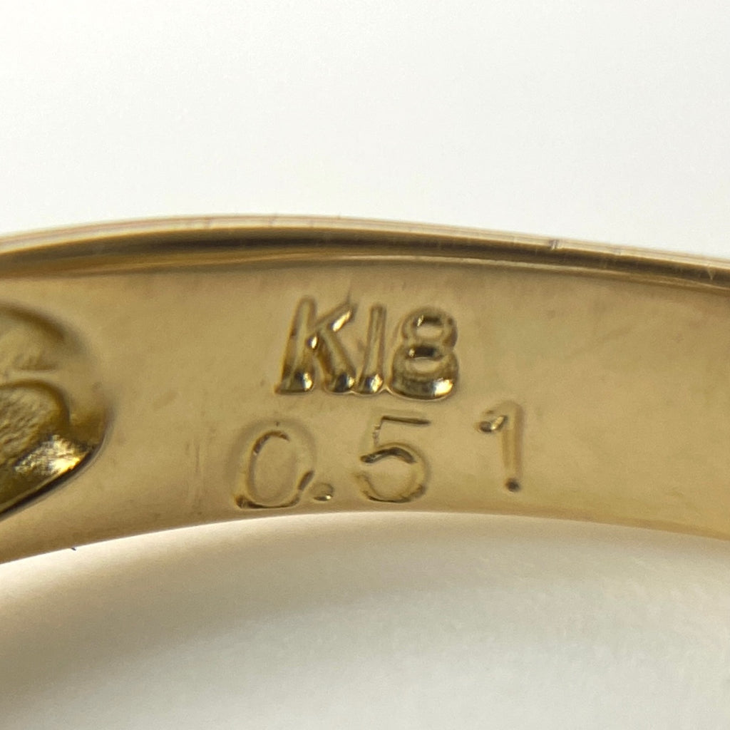 ダイヤモンド デザインリング YG イエローゴールド メレダイヤ 指輪 リング 10.5号 K18 ダイヤモンド レディース 【中古】nbjwl