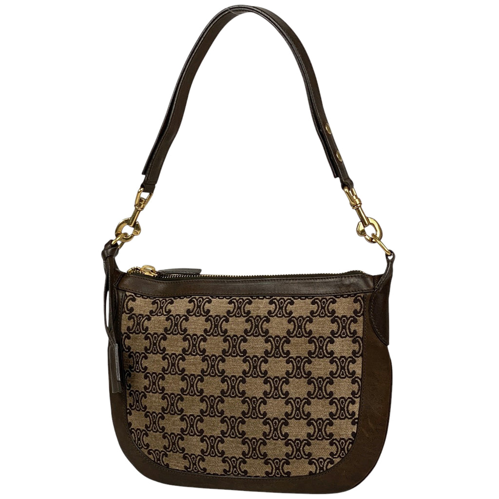 セリーヌ マカダム柄 ショルダーバッグ ファブリック ブラウン レディース 【中古】brbag