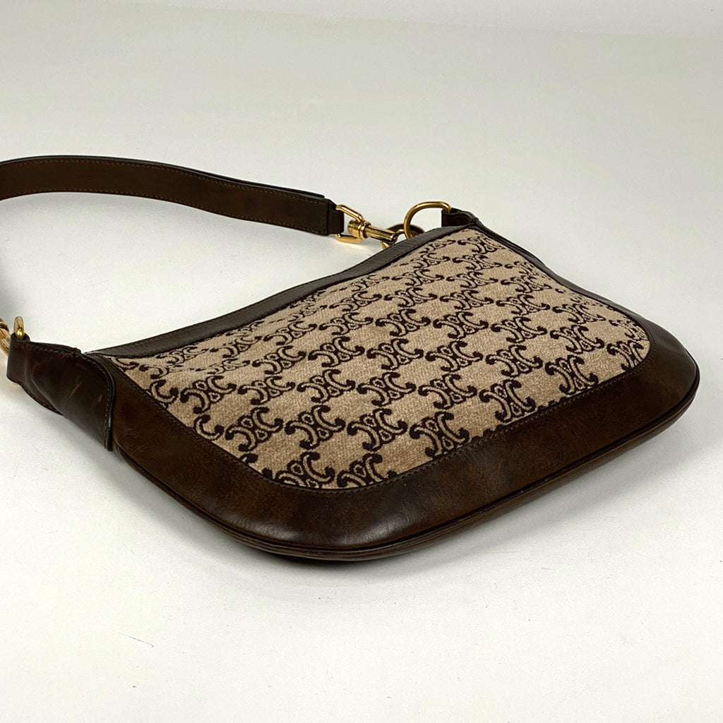 セリーヌ マカダム柄 ショルダーバッグ ファブリック ブラウン レディース 【中古】brbag