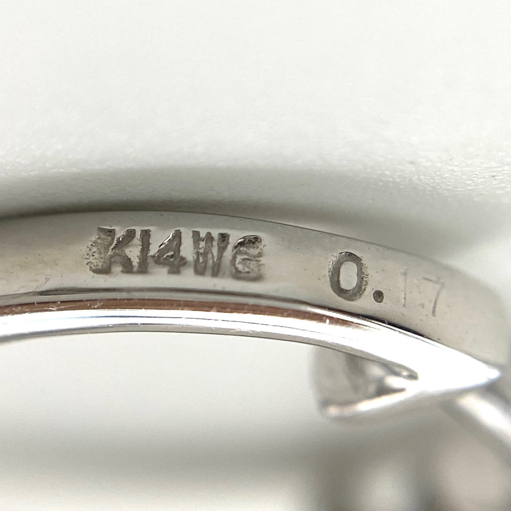 メレダイヤ デザインピアス WG ホワイトゴールド ピアス K14 WG ダイヤモンド レディース 【中古】nbjwl