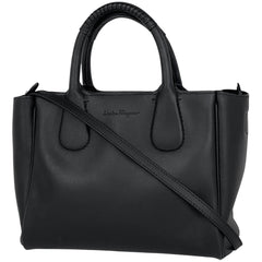 サルヴァトーレフェラガモ ロゴ ハンドバッグ 2WAY ショルダーバッグ ハンドバッグ レザー ブラック レディース 【中古】brbag