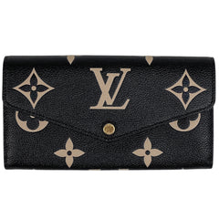 ルイ・ヴィトン ポルトフォイユ サラ バイカラー 二つ折り 長財布 モノグラムアンプラント ノワール(ブラック) ベージュ M80496 レディース 【中古】brbag