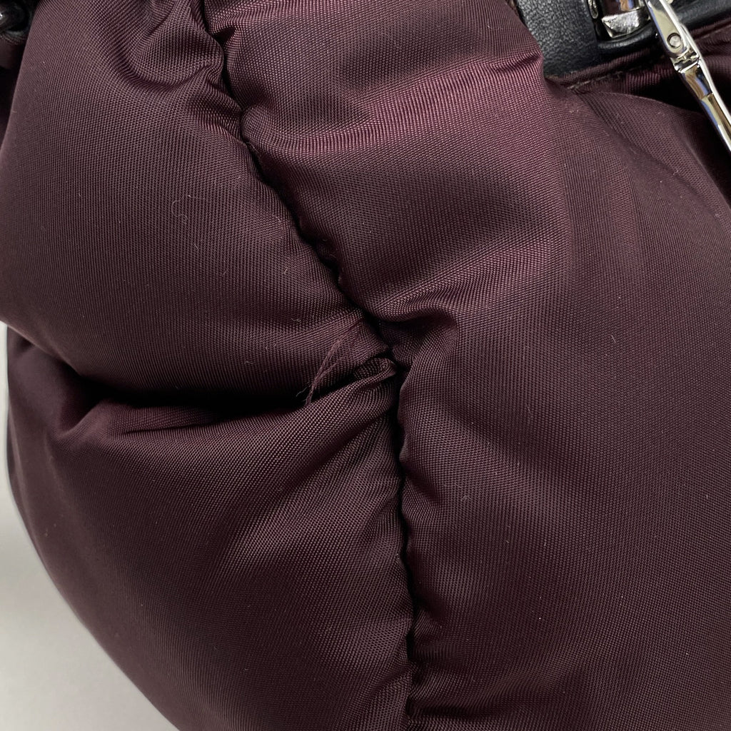 プラダ テスートボンバー ハンドバッグ 2WAY ショルダーバッグ ロゴプレート ハンドバッグ ナイロン パープル レディース 【中古】brbag