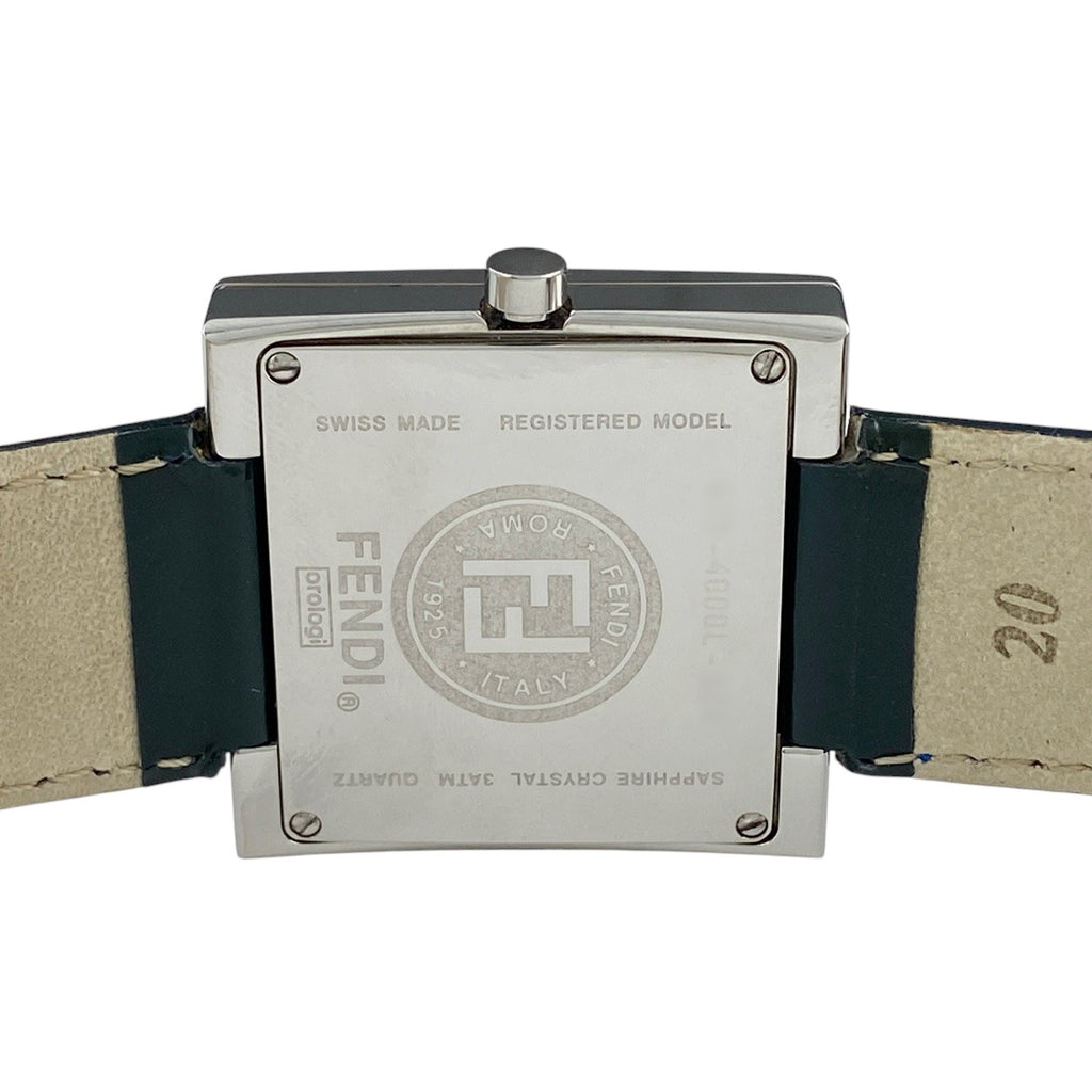 フェンディ スクエア 4000L 腕時計 SS レザー クォーツ シルバー メンズ 【中古】wtcbb