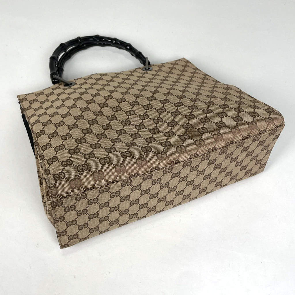 グッチ バンブー トートバッグ GG柄 ハンドバッグ トートバッグ GGキャンバス ブラウン 0021010 レディース 【中古】brbag
