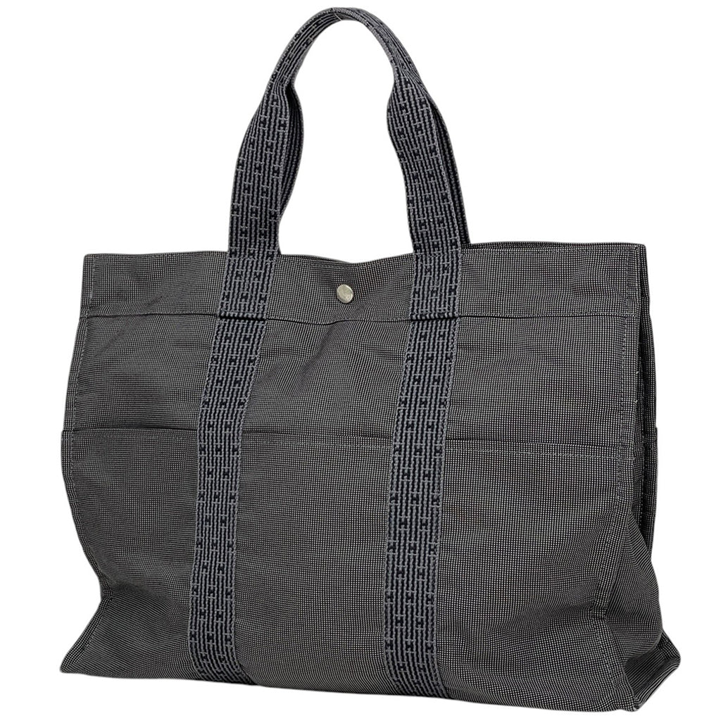 エルメス エールライン GM 肩掛け ハンドバッグ トートバッグ ナイロンキャンバス グレー レディース 【中古】brbag