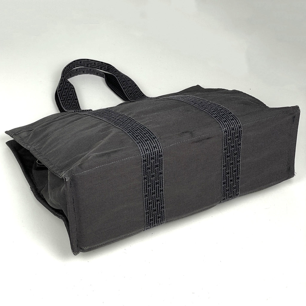 エルメス エールライン GM 肩掛け ハンドバッグ トートバッグ ナイロンキャンバス グレー レディース 【中古】brbag