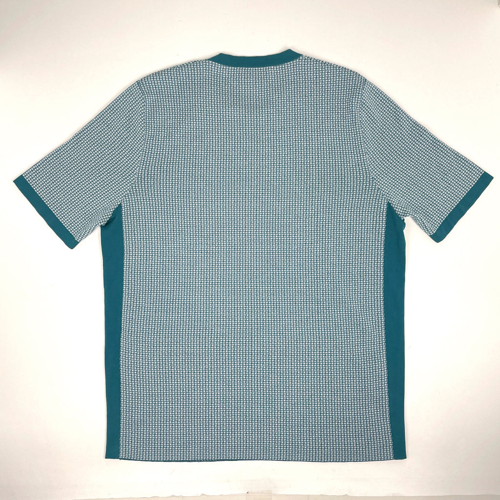 エルメス Hロゴ 半袖カットソー 総柄 クルーネック トップス カットソー 綿 ブルー メンズ 【中古】brapp