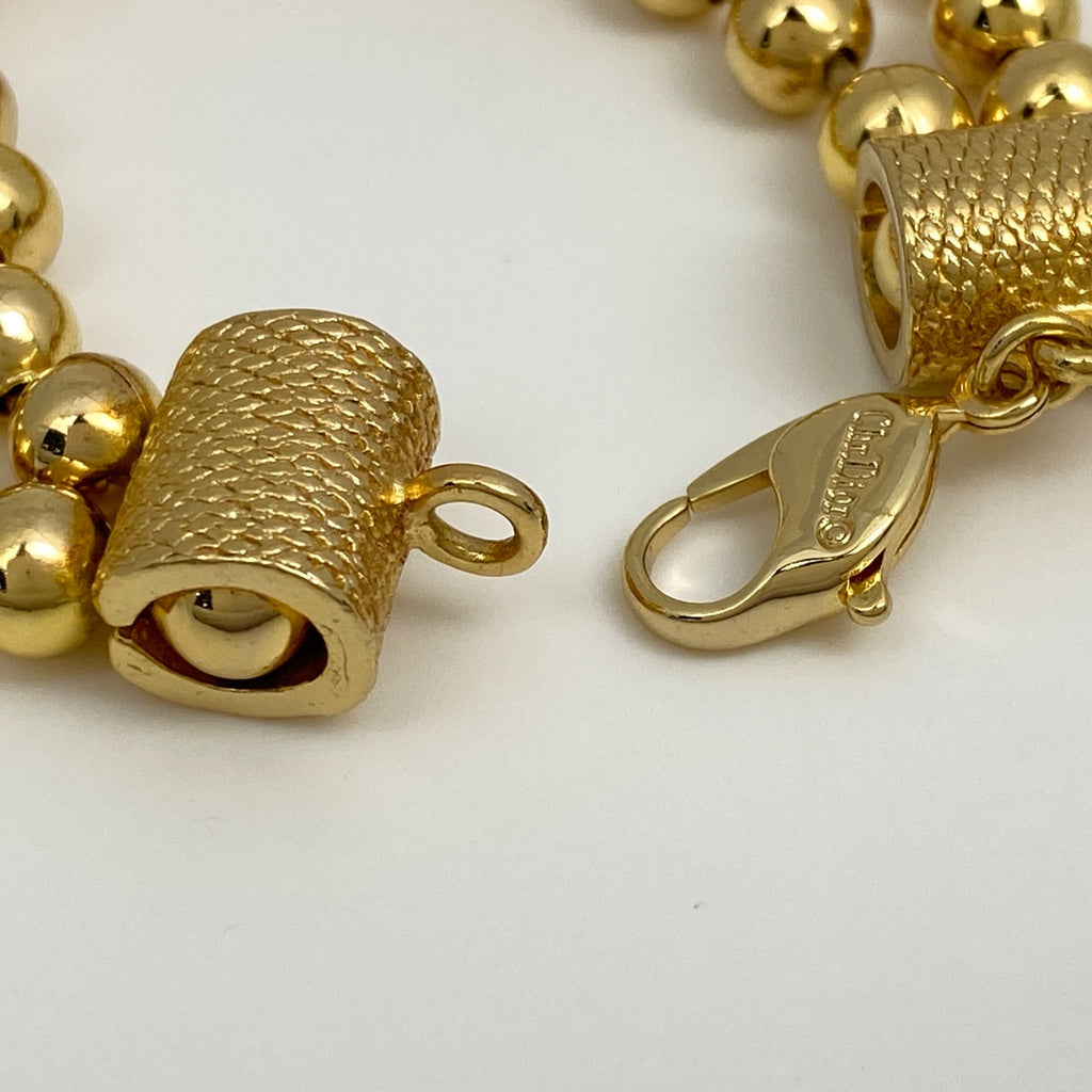 クリスチャンディオール ボールチェーン ブレスレット 2連 ブレスレット GP ゴールド レディース 【中古】bracc