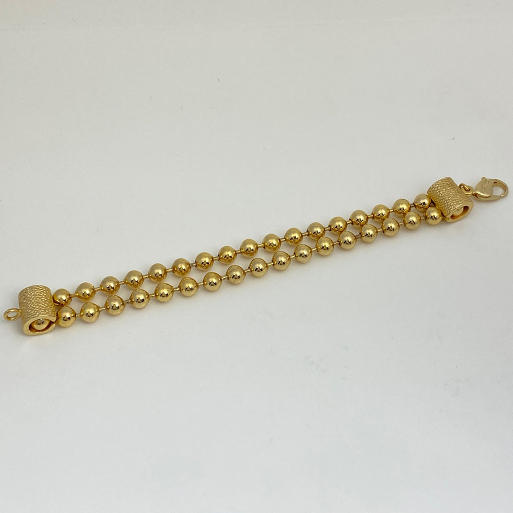クリスチャンディオール ボールチェーン ブレスレット 2連 ブレスレット GP ゴールド レディース 【中古】bracc
