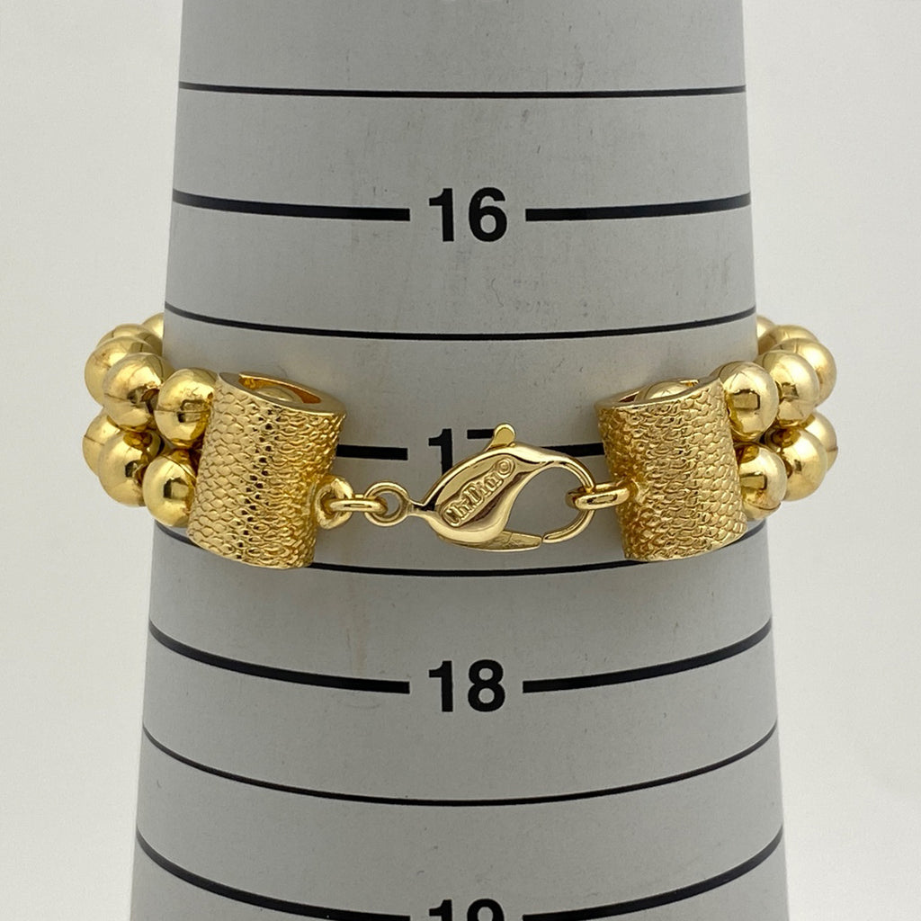 クリスチャンディオール ボールチェーン ブレスレット 2連 ブレスレット GP ゴールド レディース 【中古】bracc