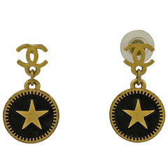 シャネル ココマーク ピアス CC スイング スター ピアス GP ゴールド ブラック レディース 【中古】bracc