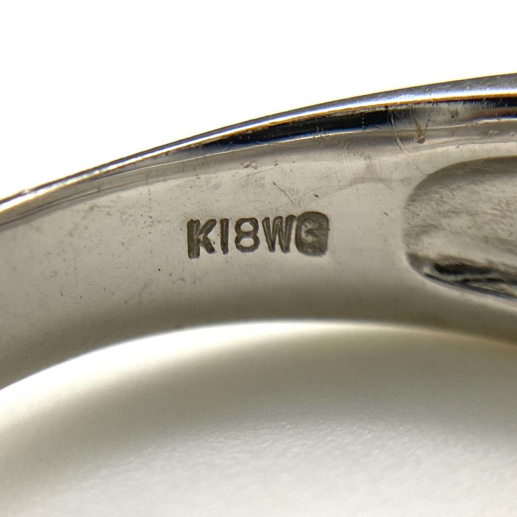 メレダイヤ デザインリング WG ホワイトゴールド 指輪 リング 12号 K18 WG ダイヤモンド レディース 【中古】nbjwl