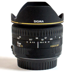 シグマ SIGMA 15mm F2.8EX DG DIAGONAL FISHEYE (キヤノン EF用) 一眼カメラ用レンズ（オートフォーカス） 【中古】cambb