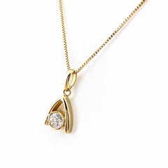 ダイヤモンド デザインネックレス YG イエローゴールド ペンダント ネックレス K18 750 ダイヤモンド レディース 【中古】nbjwl