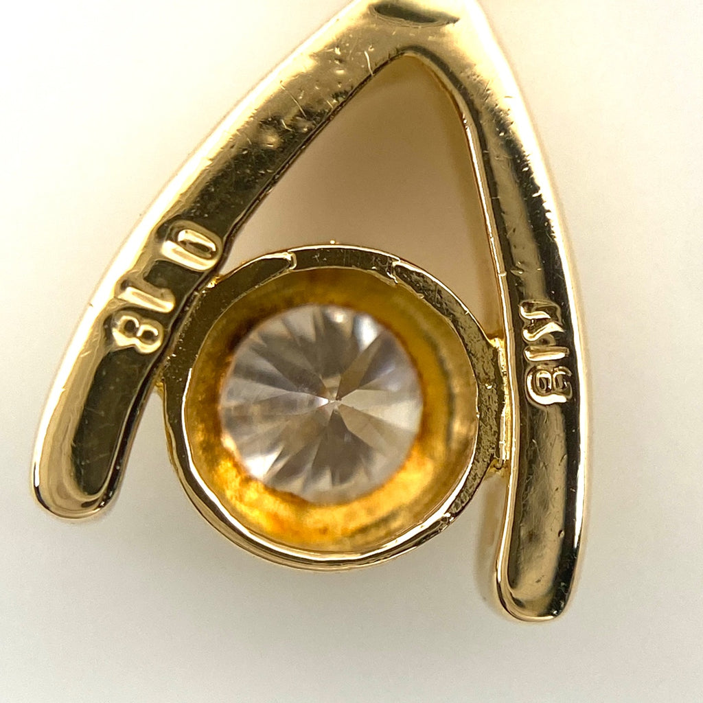 ダイヤモンド デザインネックレス YG イエローゴールド ペンダント ネックレス K18 750 ダイヤモンド レディース 【中古】nbjwl