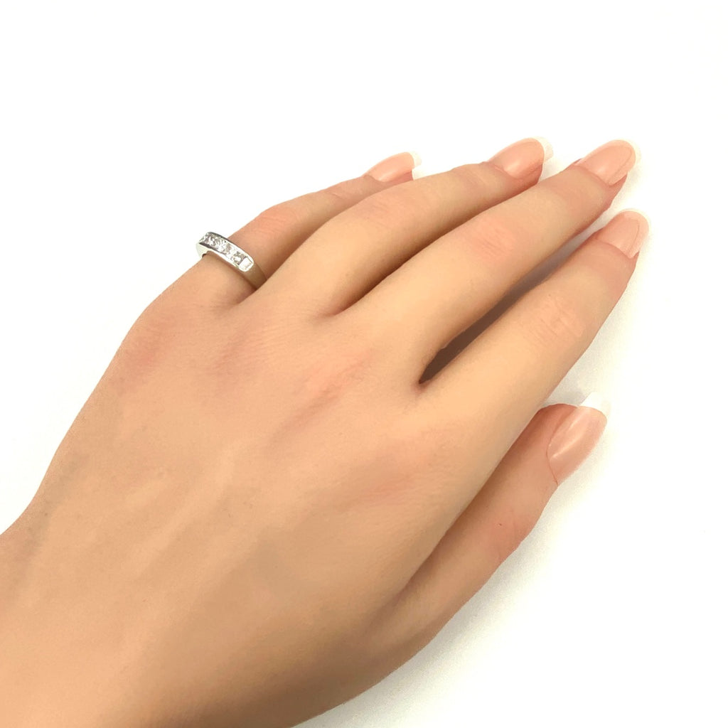 メレダイヤ デザインリング プラチナ 指輪 リング 11号 Pt900 ダイヤモンド レディース 【中古】nbjwl