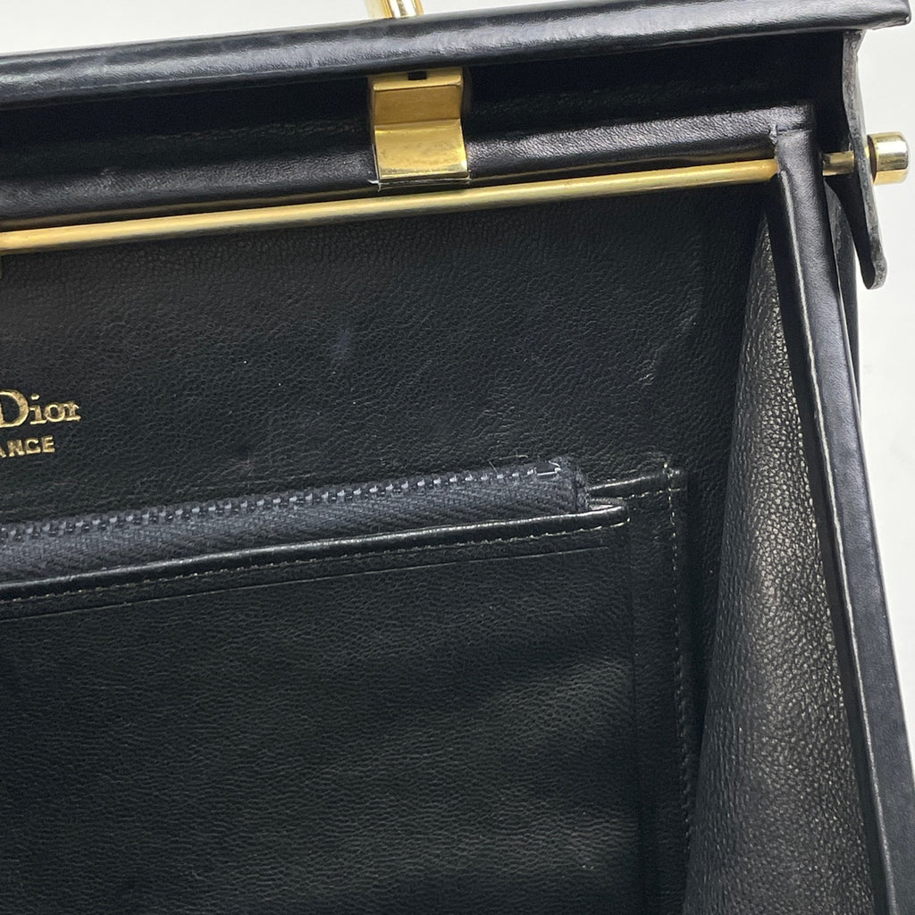 クリスチャンディオール デザイン ハンドバッグ 手提げ ハンドバッグ レザー ブラック レディース 【中古】brbag