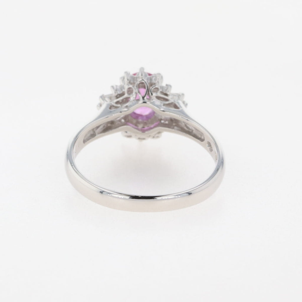 ルビー デザインリング プラチナ 指輪 メレダイヤ リング 11.5号 Pt850 ルビー ダイヤモンド レディース 【中古】nbjwl