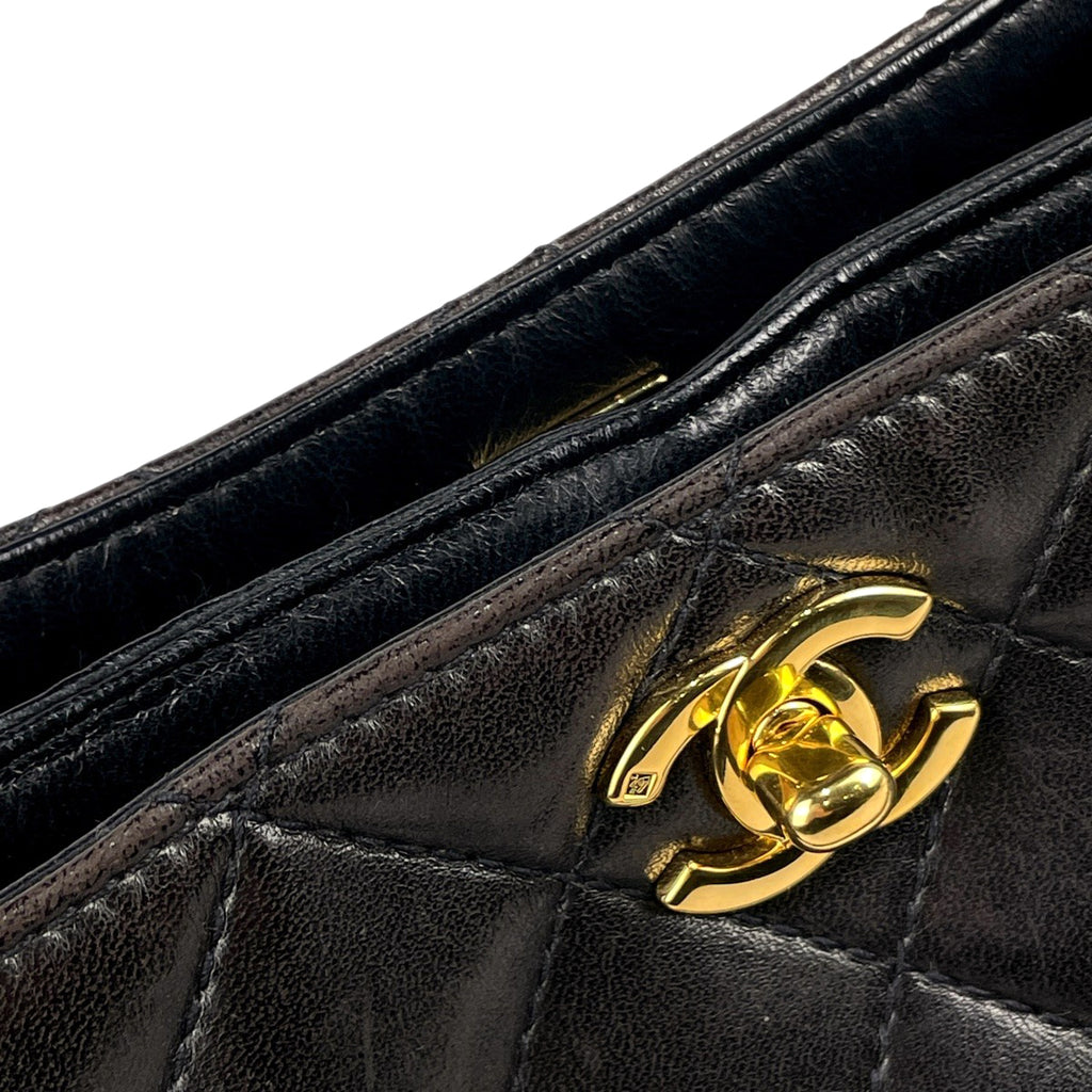 シャネル ココマーク ショルダーバッグ マトラッセ ショルダーバッグ レザー ブラック レディース 【中古】brbag